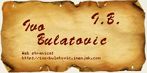 Ivo Bulatović vizit kartica